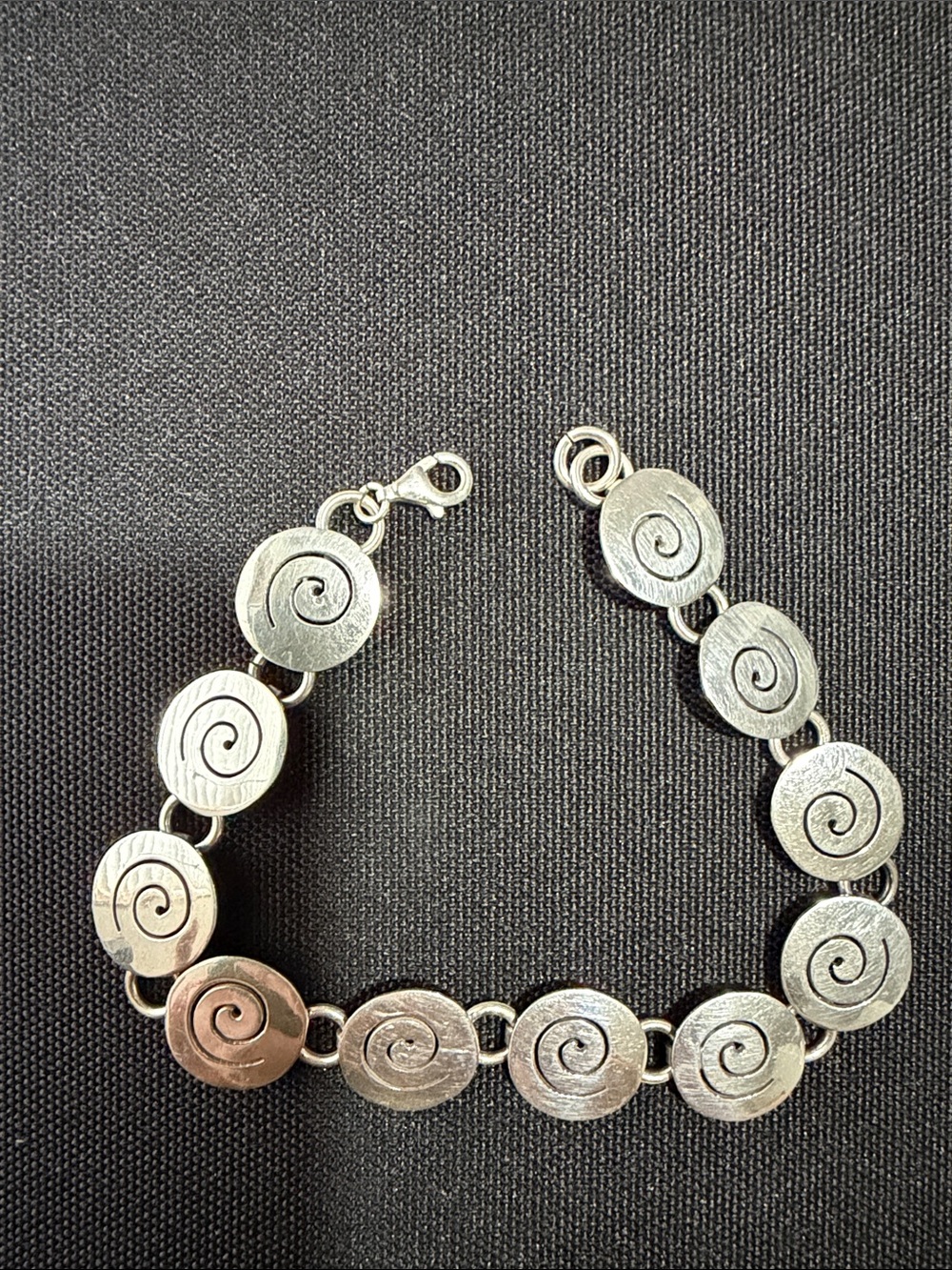 Mexican Sterling Silver 925 Spiral Link Bracelet - Silver
